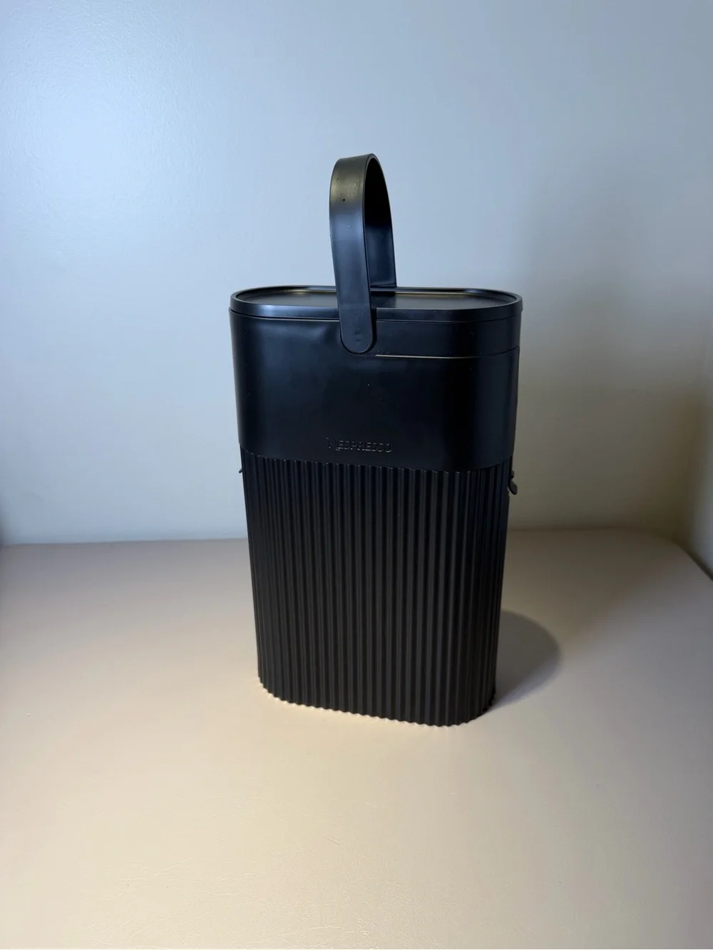 Nespresso Black Ribbed Capsule Container with Top Handle